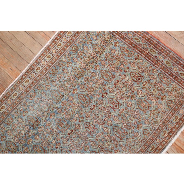 Textile Antique Persian Senneh Throw Rug rug no.j2572 For Sale - Image 7 of 7