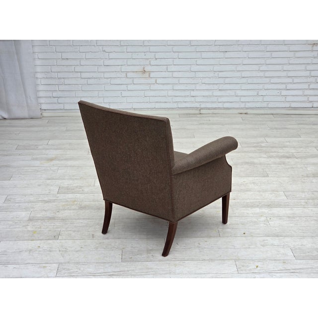 Danish Armchair in Green Velour and Ash, 1960s For Sale - Image 12 of 18