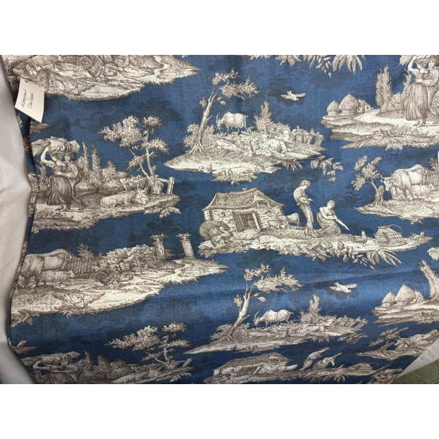 Williams Sonoma Home Cotton Toile (Blue/Ivory/Brown) For Sale In Chicago - Image 6 of 10