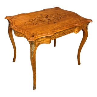 19th Century Inlaid Satinwood Table, 1890 For Sale