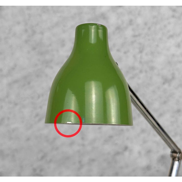 Metal Mid-Century Avocado Green Articulating Library Desk Lamp For Sale - Image 7 of 10