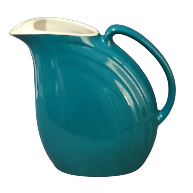Sky Blue Vintage Mid-Century Modern Retro American Hall Ocean Blue Pitcher For Sale - Image 8 of 8