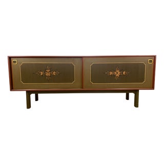 Low Sideboard in Oak with Sliding Doors from Omann Jun Møbelfabrik, Denmark, 1960s For Sale