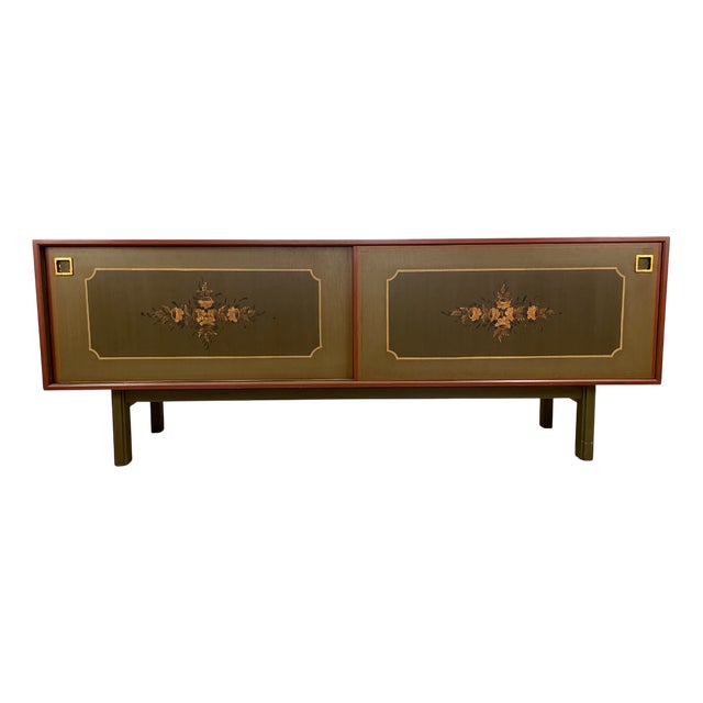 Low Sideboard in Oak with Sliding Doors from Omann Jun Møbelfabrik, Denmark, 1960s For Sale