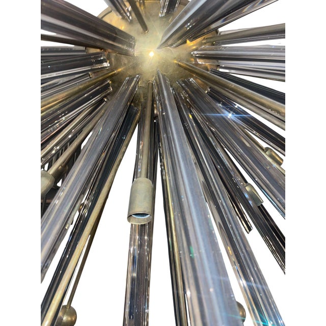 Italian Vintage Italian Murano Glass Sputnik Semi-Flush Mount Chandelier, 1980's. For Sale - Image 3 of 7