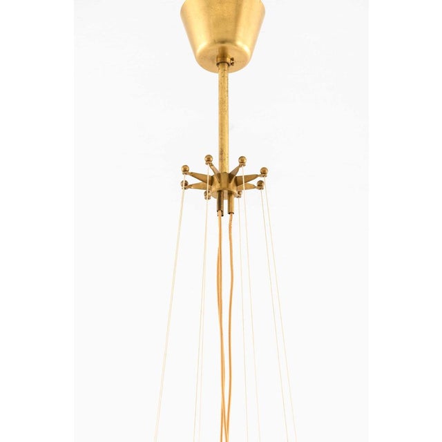1950s Brass and Fabric Chandelier by Hans Bergström for Asea, 1950s For Sale - Image 5 of 14