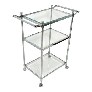 C. 1970s French Chrome Drinks Trolley / Serving Cart For Sale