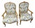 Pair of French Arm Chairs Faux Bois" Open Arm Chairs. For Sale