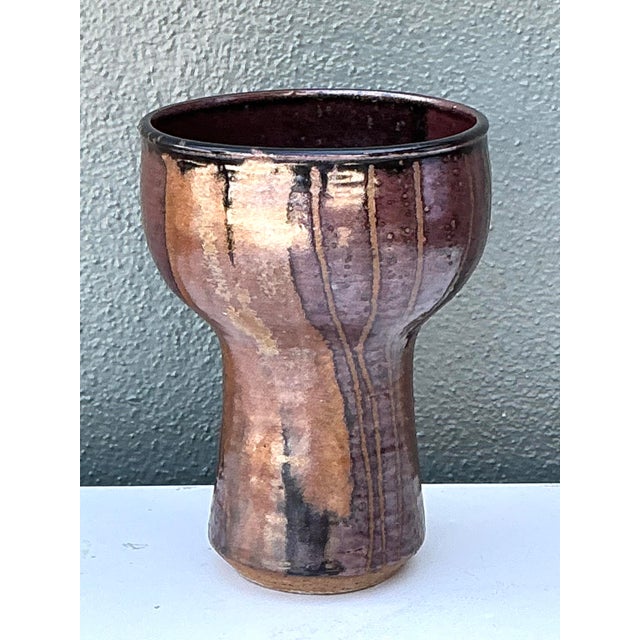 Mid-Century Modern Vintage Original Studio Pottery Vase For Sale - Image 3 of 12