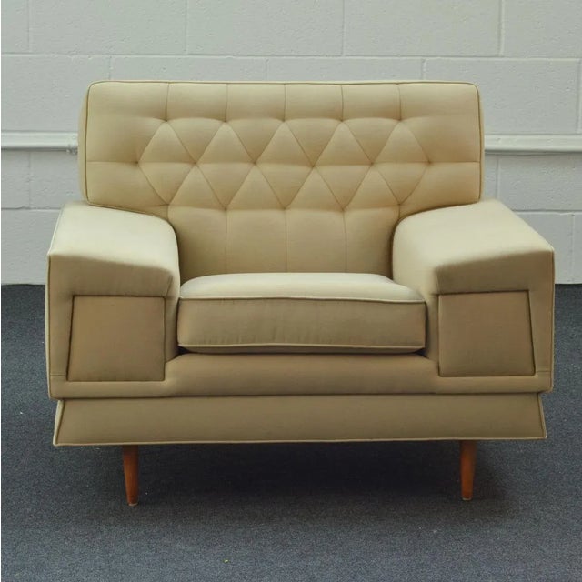 Wood Large Cream Club Chairs Attributed to Paul McObb, 1950s, Set of 2 For Sale - Image 7 of 13