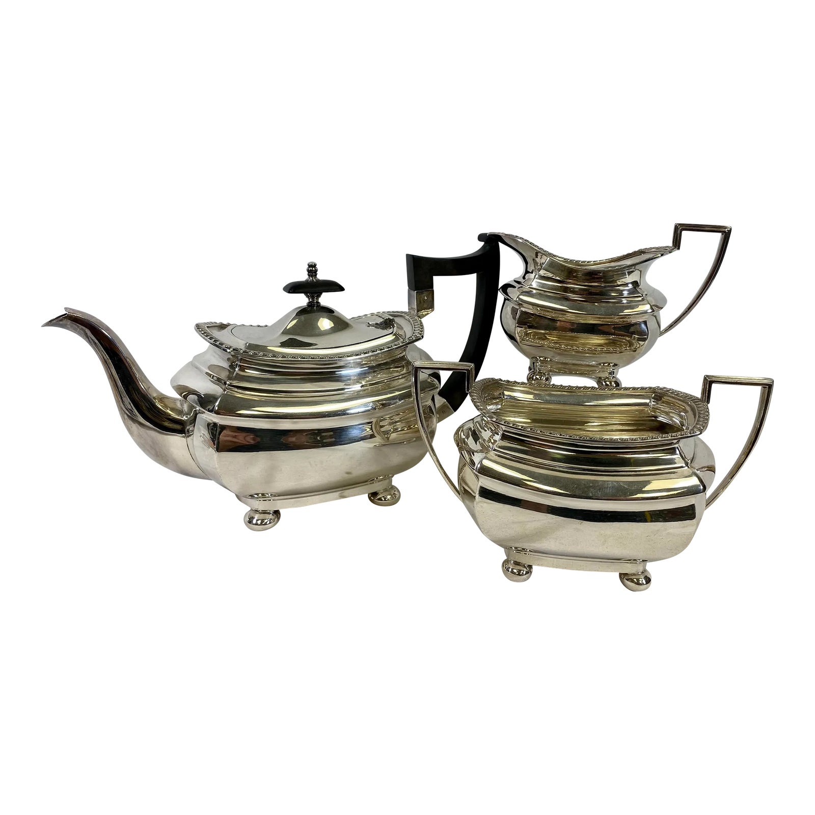 Antique Walker & Hall 3 Piece Tea Set Made in England Circa 1910