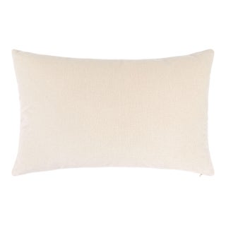 Scalamandre 22" x 14" Tudor Velvet Lumbar Pillow in Froth For Sale