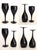 Black 1980s Elegance Elegant Midnight Black by Mikasa Wine and Water Goblets, 14 Pieces For Sale - Image 8 of 10