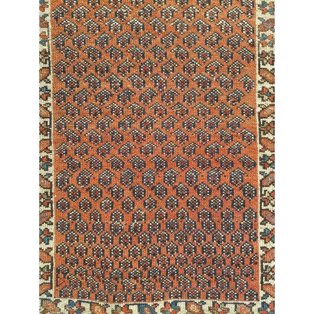 French Country Antique Persian Kurdish Area Rug, Handwoven All-Over Paisley Pattern, Rust Red & Navy, 3’ X 6’ For Sale - Image 3 of 8