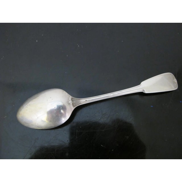 Late 19th Century Antique 1871 Tiffany Sterling Silver Palm Bird Engraved 6" Dessert Spoon Set of 4 For Sale - Image 5 of 6