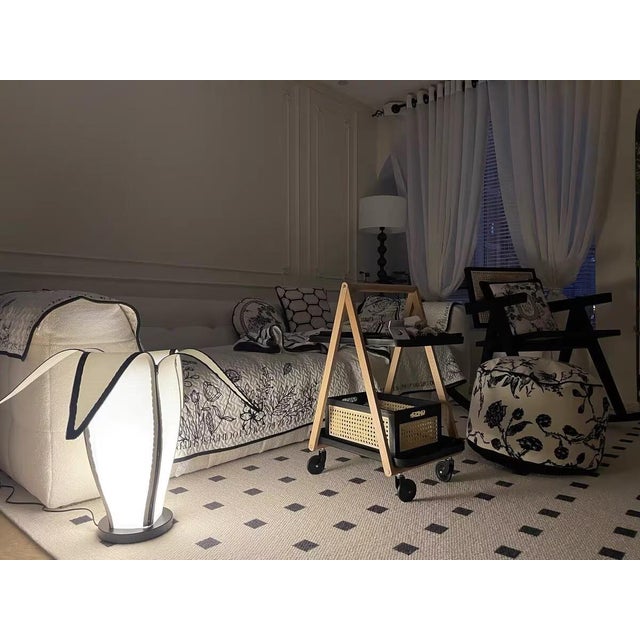 Metal Modern Minimalist Zipper-Shaped Fabric Floor Lamp For Sale - Image 7 of 7