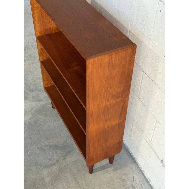 Vintage Danish Teak Bookcase Scandinavian Modern Open Shelf Cabinet For Sale - Image 10 of 10