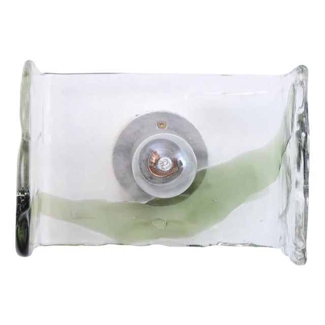 Wall Lamp with Green Glass Stripes from J. T. Kalmar, 1950s For Sale