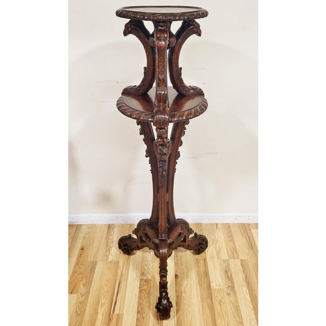 Company of Master Craftsmen Antique American Federal Style Carved Wood Fern Stand Pedestal For Sale - Image 4 of 17