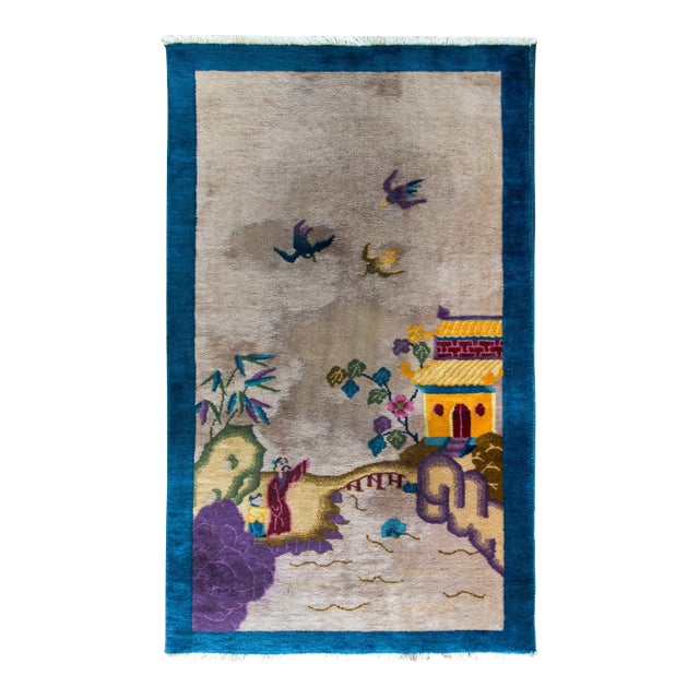 Early 20th Century Chinese Art Deco Rug For Sale