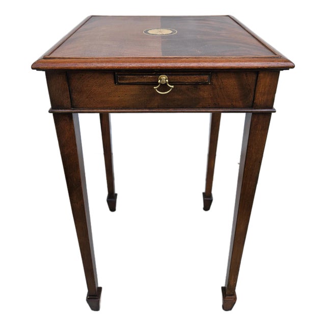 Square Federal Style Mahogany Inlay Side Table For Sale