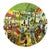 1980s Vintage Brunelli Designs Made in Italy Folk Art Market Scene Ceramic Salad Plates - Set of 6 For Sale - Image 13 of 18