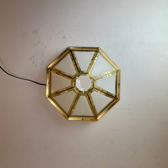 Hollywood Regency Brass Ceiling Lamp from Deknudt, Belgium, 1980s For Sale - Image 14 of 18