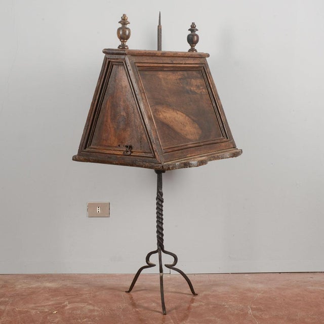 Wood Louis XIV Choir Lectern with Wrought Iron Base For Sale - Image 7 of 18