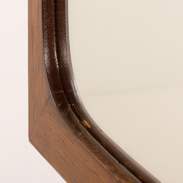 Brown Danish Rosewood Mirror in the style of Aksel Kjersgaard, 1960s For Sale - Image 8 of 9