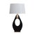 Pearson Table Lamp - Ebony Wood, Weathered Brass, White Cotton-Linen Shade For Sale - Image 4 of 12