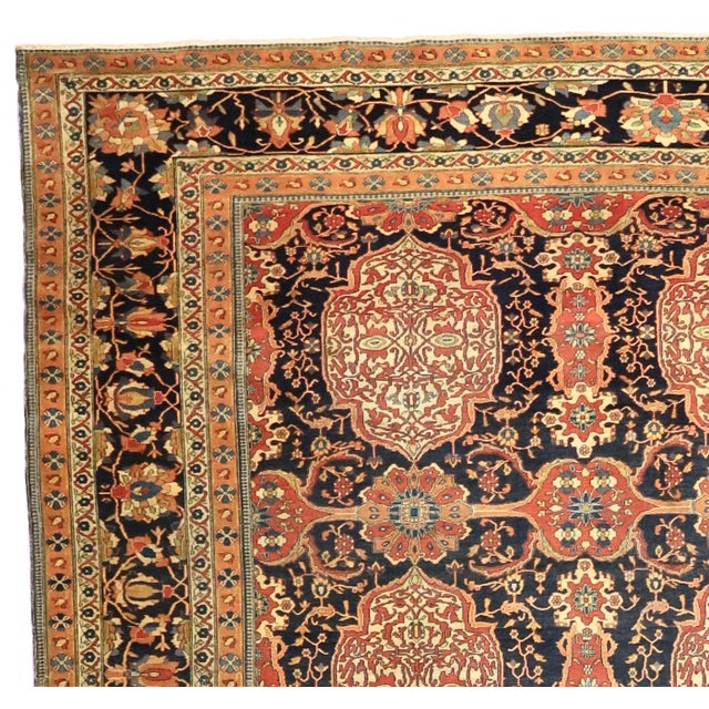 Antique Persian Mohtasham Kashan Rug 7’3" X 9’11" For Sale - Image 4 of 6