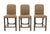 Set of Six Contemporary Painted Wood Counter Stools, each with brown iridescent upholstery and tapered seat on four...