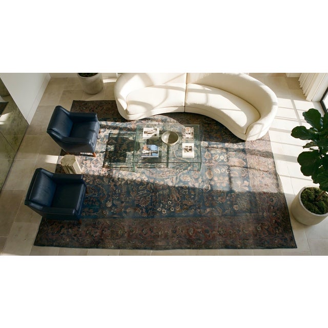Soft Neutral Earth Tone Colored Allover-Floral Design Khorassan Style Antique Persian Moud Rug For Sale - Image 14 of 15