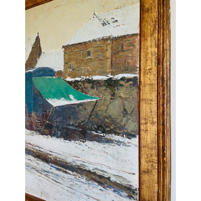 Wood 1930s Fernand Alexis Lambert Impressionist FrenchCountry Signed Oil on Canvas Original Frame For Sale - Image 7 of 18