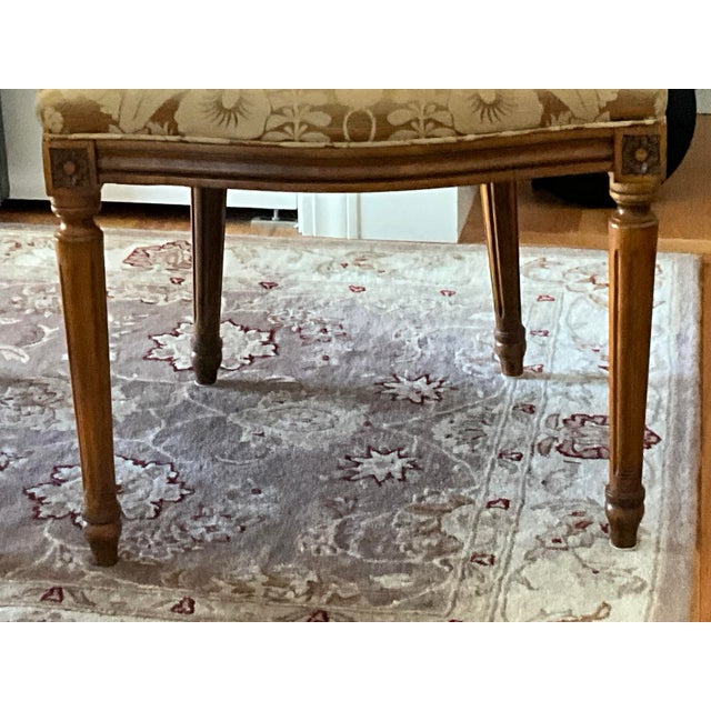 Traditional Stickley French Louis XVI Directors Style Medallion Silk Oval Back 8 Chairs and 4 Arm Chairs For Sale - Image 3 of 15