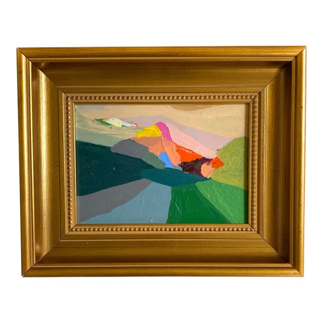 "Tulip Mountain" 2026 Painting With Vintage Frame by Jessalin Beutler For Sale