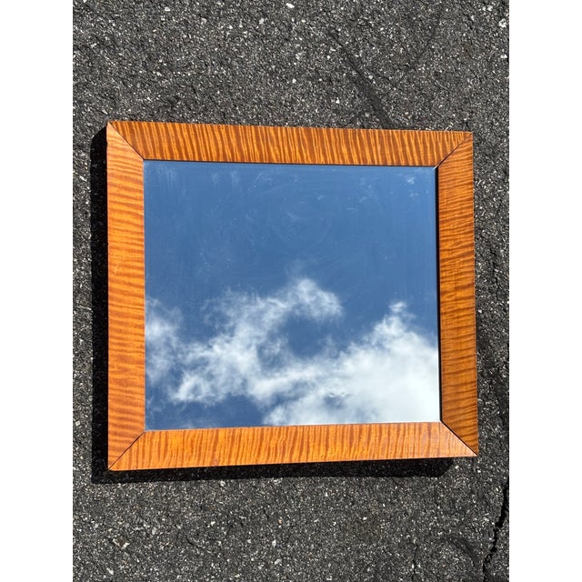 Original 19th C. American Figured Tiger Maple Wall Mirror For Sale - Image 6 of 8