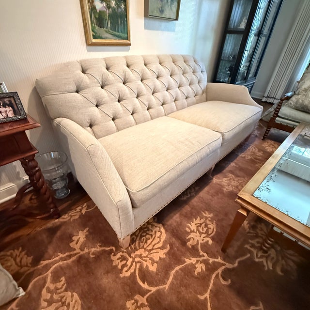 Traditional Tufted Back Taylor King Sofa For Sale - Image 3 of 11