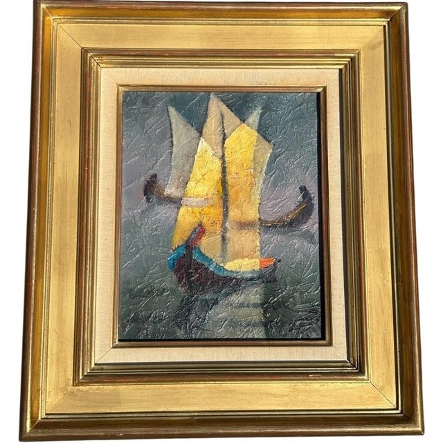 Louis Toffoli, The Floaters, 20th Century, Oil Painting on Canvas For Sale - Image 9 of 9