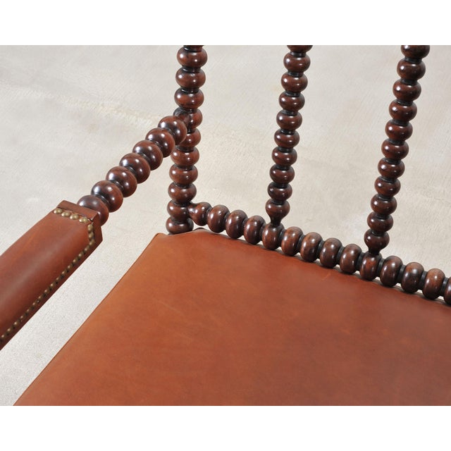 Pair of Ralph Lauren New Bohemian Leather Spindle Chairs For Sale - Image 13 of 18