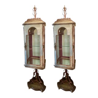 1960s Vintage Italian Vitrine Display Cabinets, a Pair For Sale