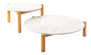 Tables with Interchangeable Top by Charlotte Perriand for Cassina, Set of 2