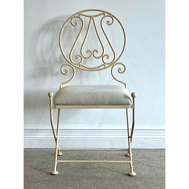 Vintage Textured Wrought Iron Chair For Sale - Image 10 of 12