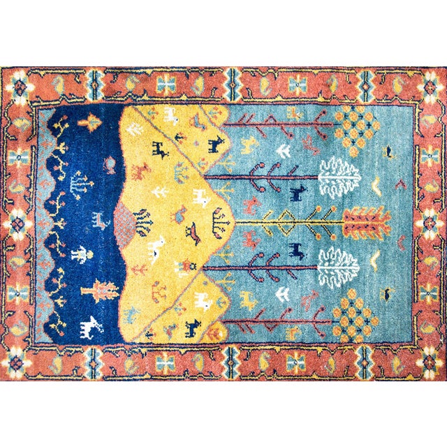 Textile Mid-20th Century Persian Bidjar Pictorial Rug For Sale - Image 7 of 14