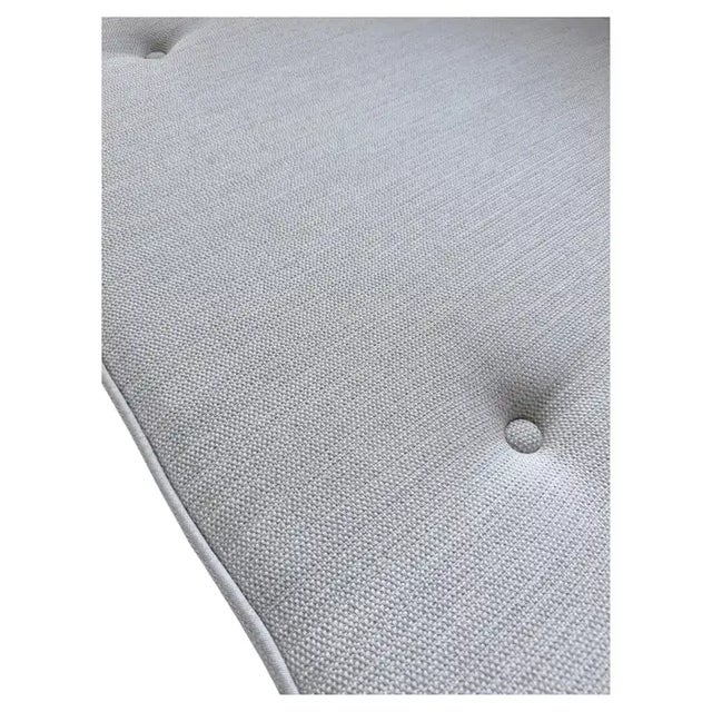 George Nelson Style Mid Century Modern Slatted Wood Bench Daybed Tufted Cushion For Sale - Image 9 of 9