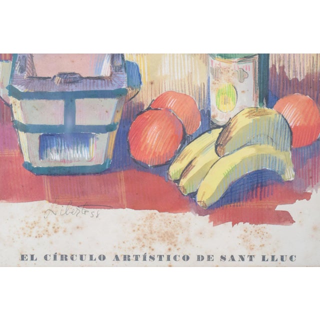 1950s El Círculo Artístico de Sant Lluc, 1958, Lithograph on Paper, Framed For Sale - Image 5 of 7