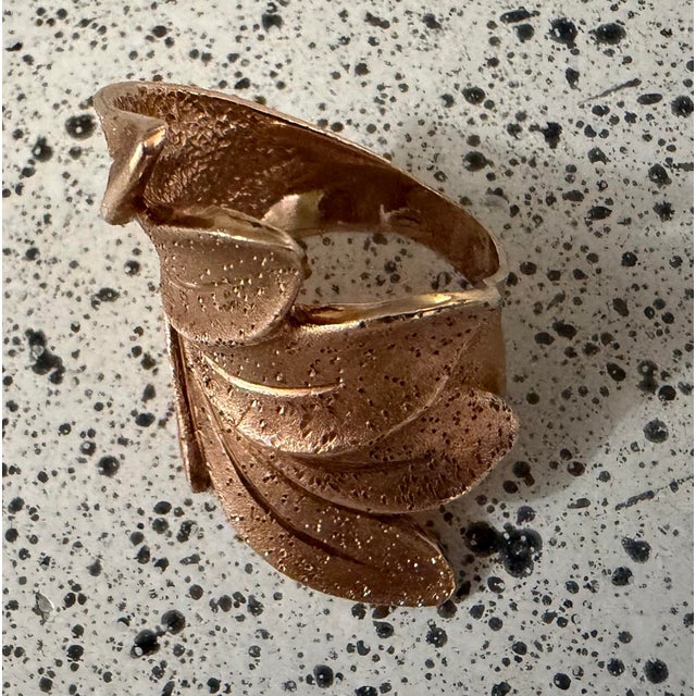 JCM Jacmel Goldtone Sterling Silver Feather Ring Italy Excellent condition The JCM Jacmel Goldtone Sterling Silver Feather...