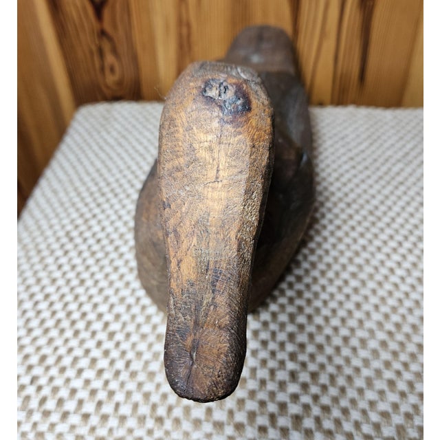 Brown Vintage Hand Carved Wood Duck by C. Lawrence Trotter For Sale - Image 8 of 12