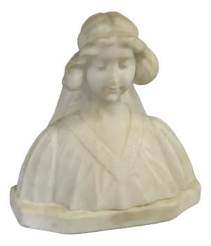 Art Nouveau Bust of a Young Woman in Alabaster, 1900