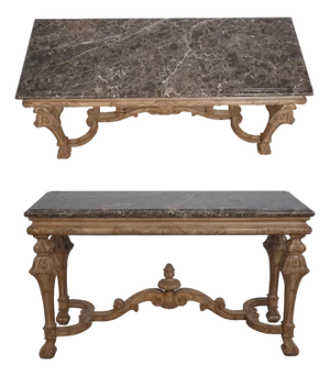 Vintage Italian Louis XVI Style Carved Marble Top Table